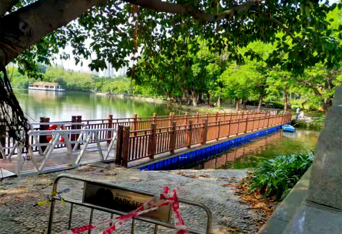 深圳荔枝公園水上浮橋
