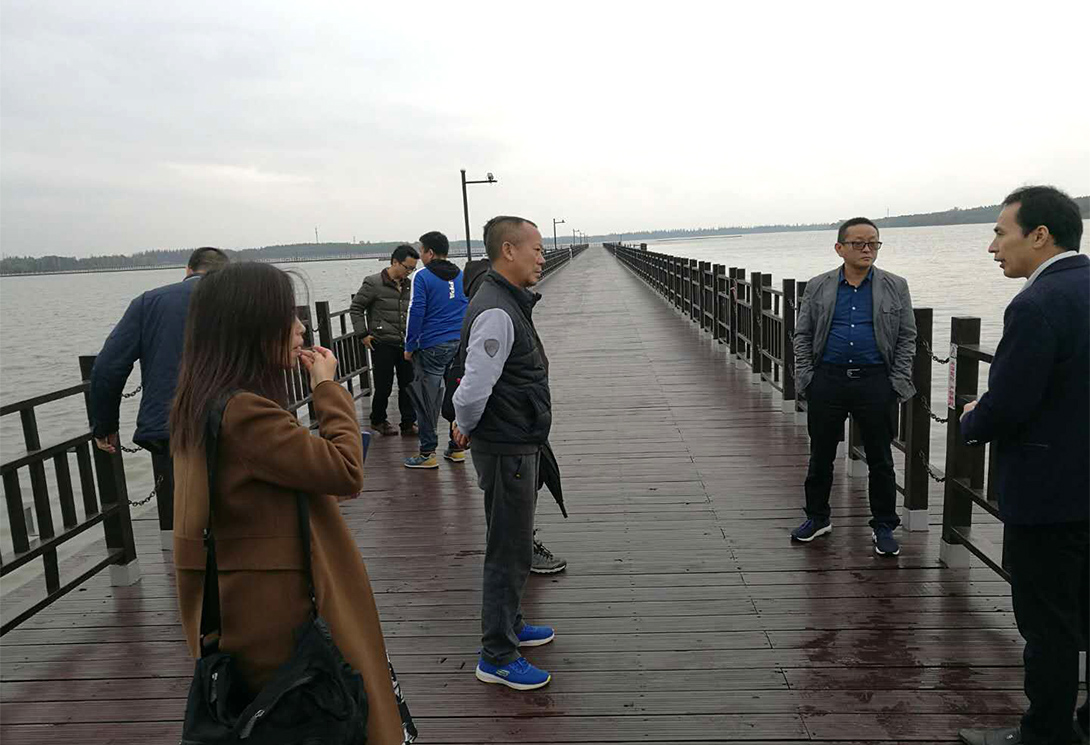上海崇明區明珠湖公園500米大型浮橋