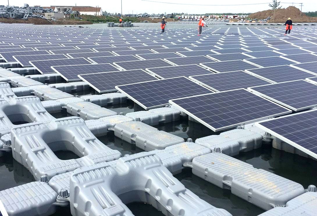 江蘇鹽城30MW水上光伏漂浮電站