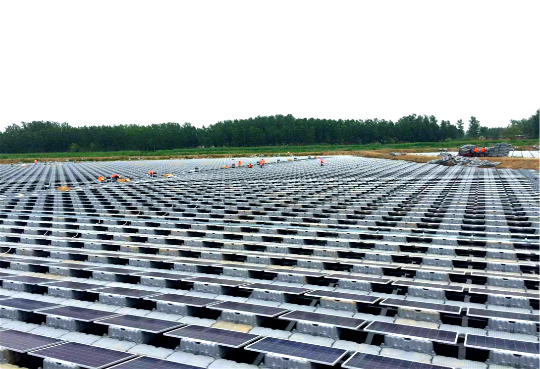 江蘇鹽城30MW水上光伏漂浮電站
