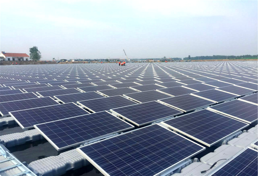 江蘇鹽城30MW水上光伏漂浮電站