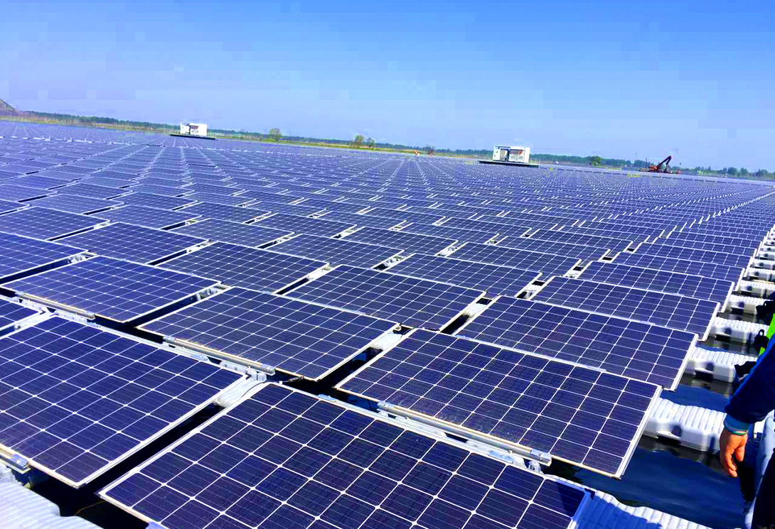 安徽淮南采煤沉陷區15MW水上光伏漂浮電站