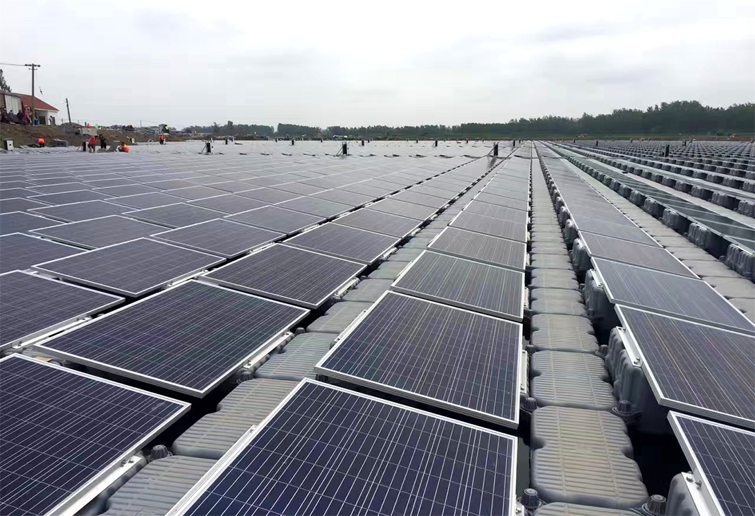 江蘇鹽城30MW水上光伏漂浮電站