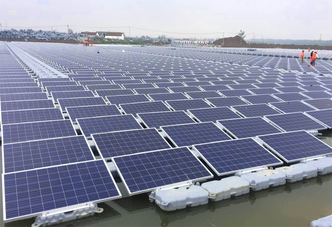 江蘇鹽城30MW水上光伏漂浮電站