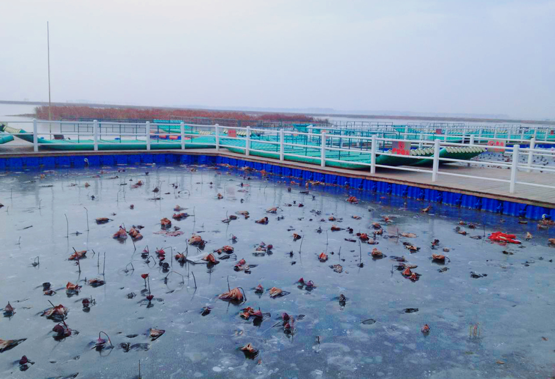 吉林查干湖景區大型竹筏碼頭