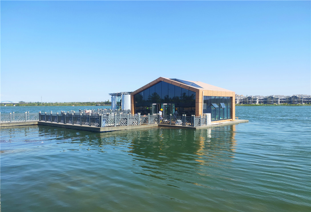 河北石家莊滹沱河景區高檔水上漂浮餐廳