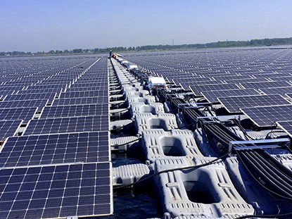 安徽淮南采煤沉陷區(qū)15MW水上光伏漂浮電站  