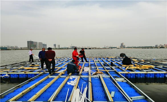 上海崇明島明珠湖公園施工現場