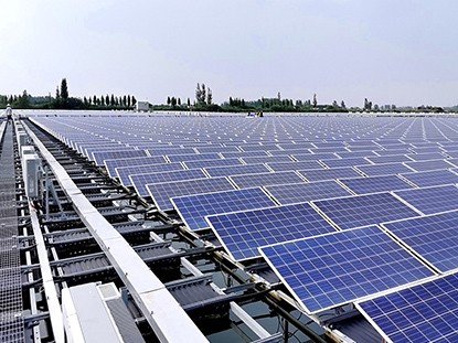 安徽淮南采煤沉陷區(qū)15MW水上光伏漂浮電站  